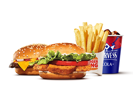 Чизбургер, Цезарь Кинг, Фри, Напиток